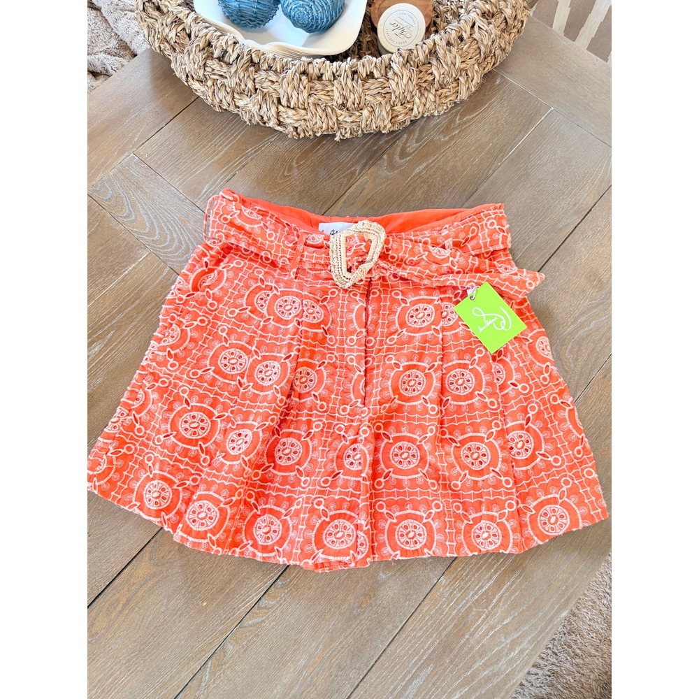 Sam Edelman Eyelet Lace Shorts Womens Orange Size 14